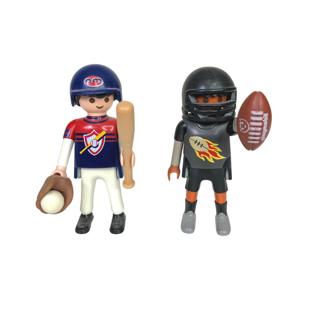 Playmobil Football Player And Baseball Player Figurines With‎ Accessories